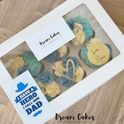 Father's Day Cupcakes with Acrylic Toppers – Box of 6